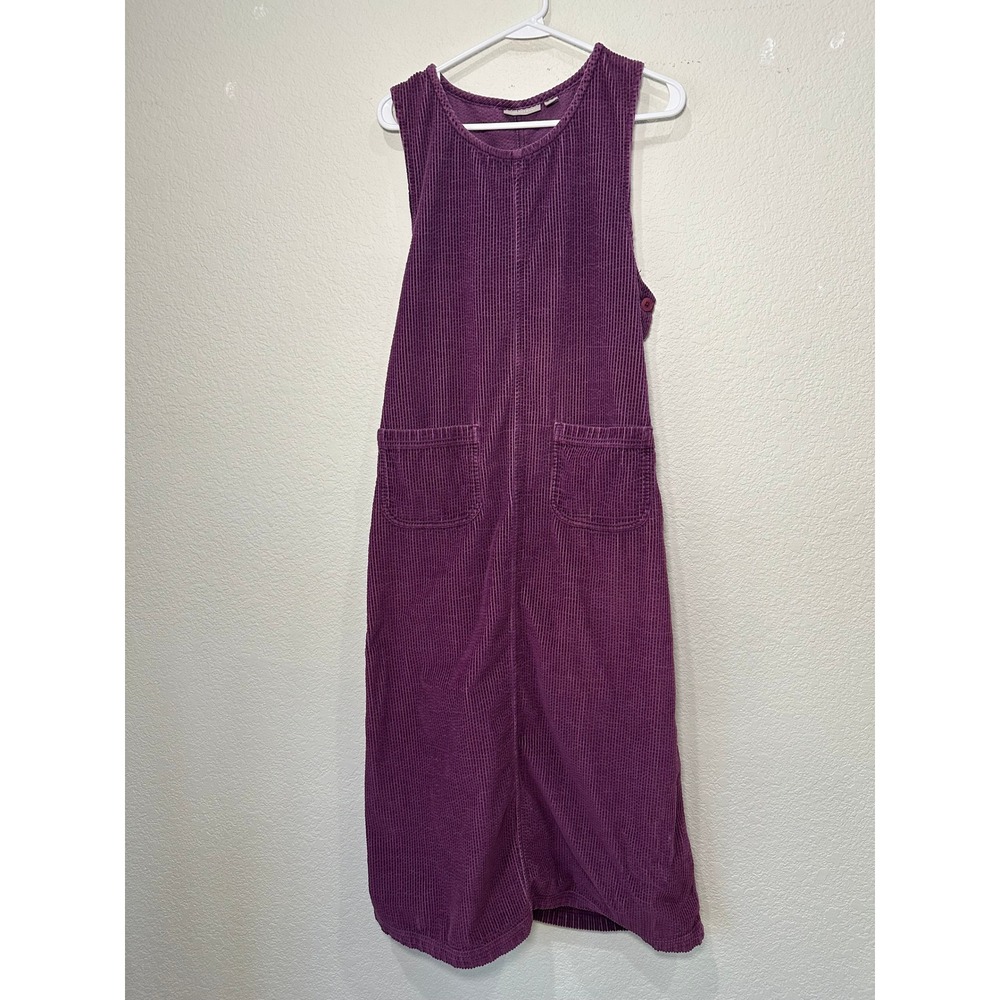 Nordstrom Purple Corduroy Jumper Dress W Medium Cotton Sleeveless Midi WN52898